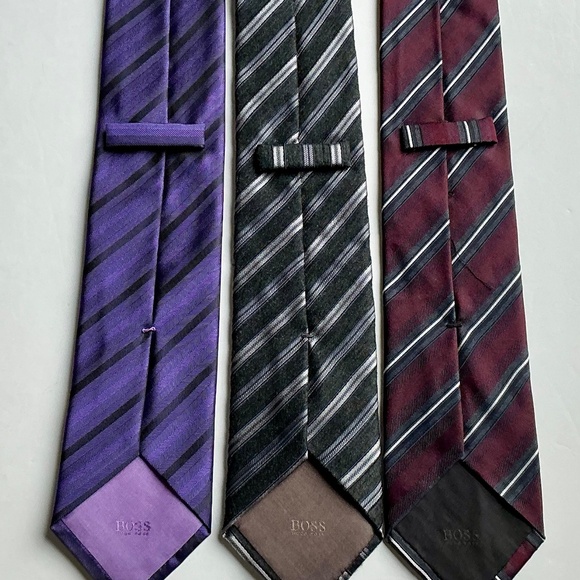 Hugo Boss lot of 3 slim striped ties made in Italy 🇮🇹 - Picture 3 of 8